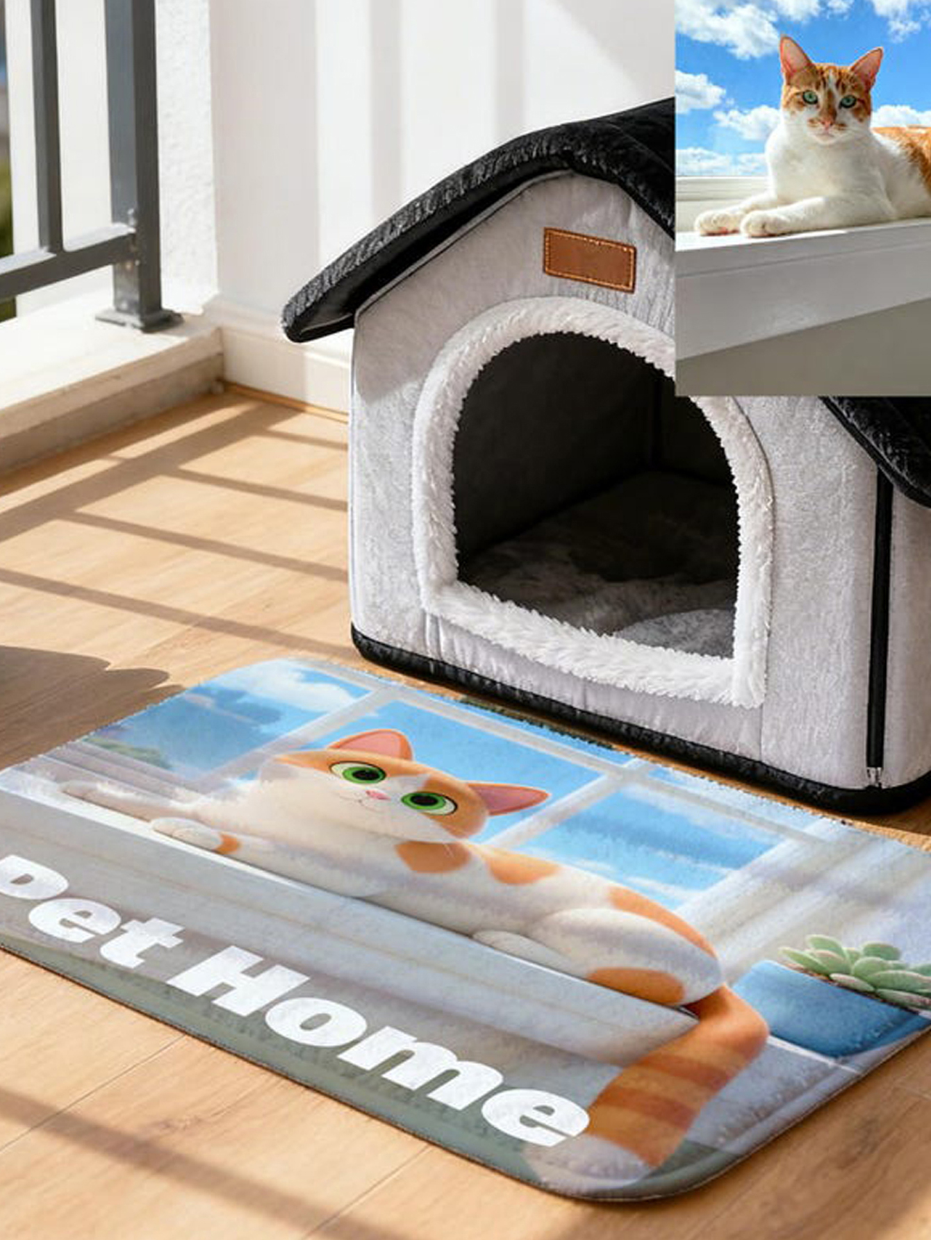 Personalized Pixar-Style Pet Mat with 3D Cartoon Portrait